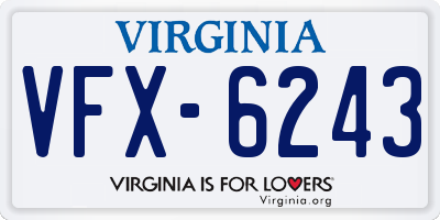 VA license plate VFX6243