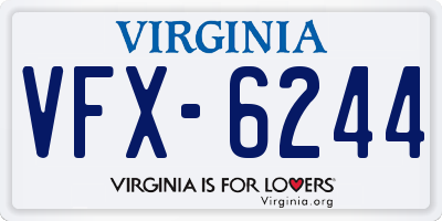 VA license plate VFX6244