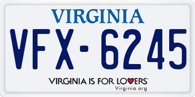 VA license plate VFX6245