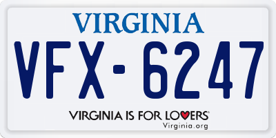 VA license plate VFX6247
