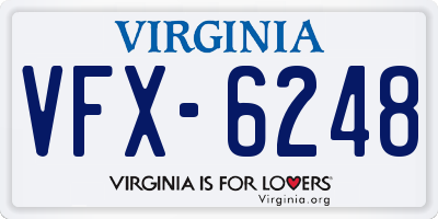 VA license plate VFX6248