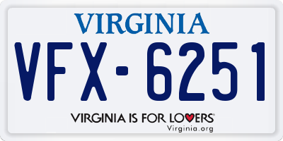 VA license plate VFX6251