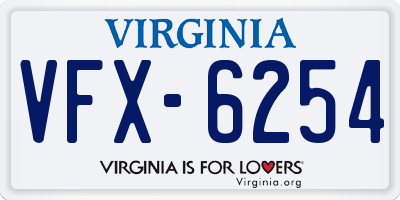 VA license plate VFX6254