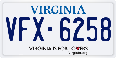 VA license plate VFX6258