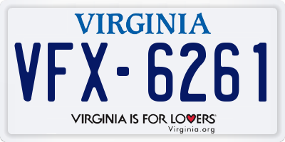 VA license plate VFX6261
