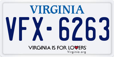 VA license plate VFX6263