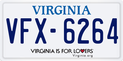 VA license plate VFX6264
