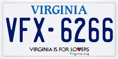 VA license plate VFX6266