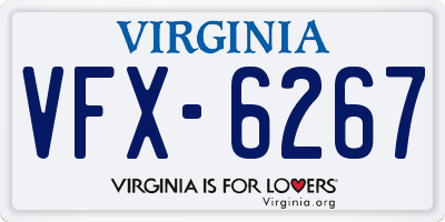 VA license plate VFX6267