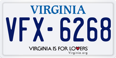 VA license plate VFX6268