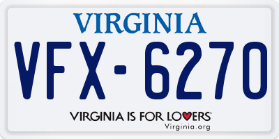 VA license plate VFX6270