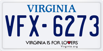 VA license plate VFX6273
