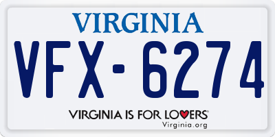 VA license plate VFX6274