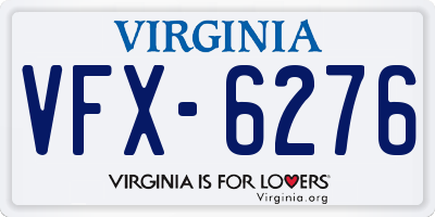 VA license plate VFX6276