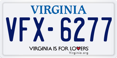 VA license plate VFX6277