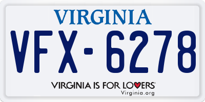 VA license plate VFX6278