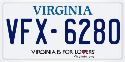 VA license plate VFX6280