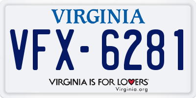 VA license plate VFX6281