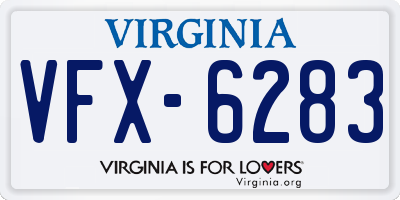 VA license plate VFX6283