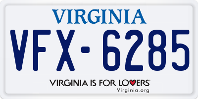 VA license plate VFX6285