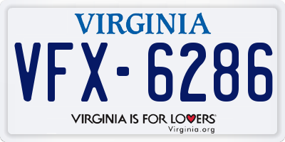 VA license plate VFX6286