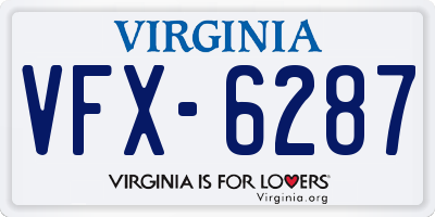 VA license plate VFX6287