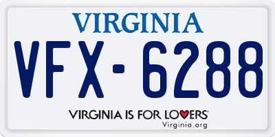 VA license plate VFX6288