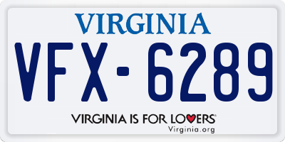 VA license plate VFX6289