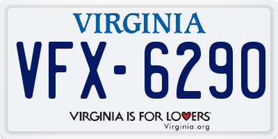 VA license plate VFX6290
