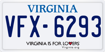 VA license plate VFX6293