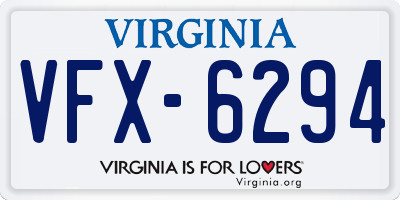VA license plate VFX6294