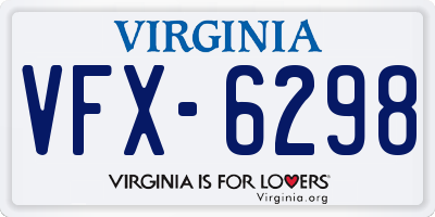 VA license plate VFX6298