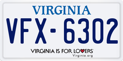 VA license plate VFX6302