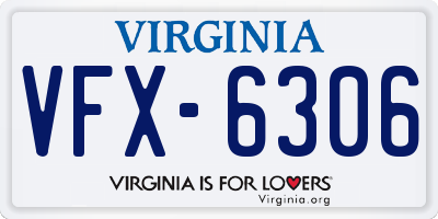 VA license plate VFX6306