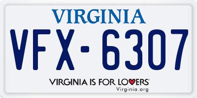 VA license plate VFX6307