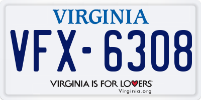 VA license plate VFX6308