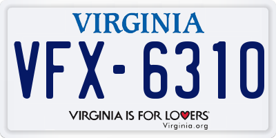 VA license plate VFX6310