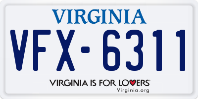 VA license plate VFX6311