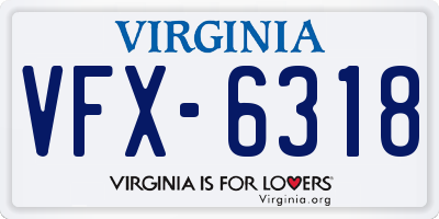 VA license plate VFX6318