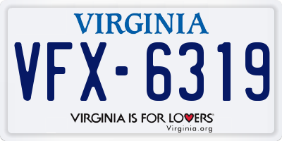 VA license plate VFX6319