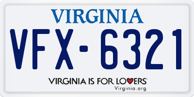 VA license plate VFX6321