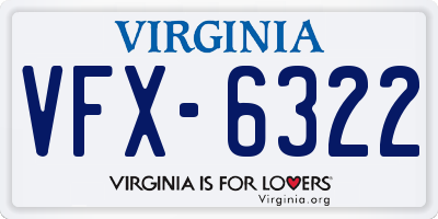VA license plate VFX6322