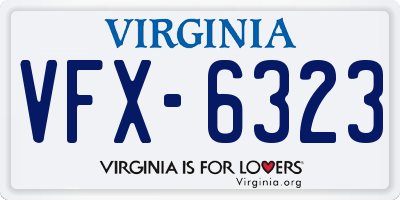 VA license plate VFX6323