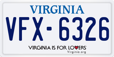 VA license plate VFX6326