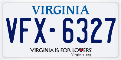 VA license plate VFX6327