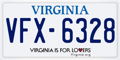 VA license plate VFX6328