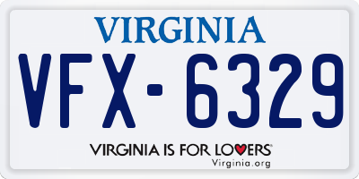 VA license plate VFX6329