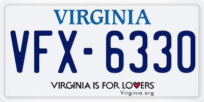 VA license plate VFX6330