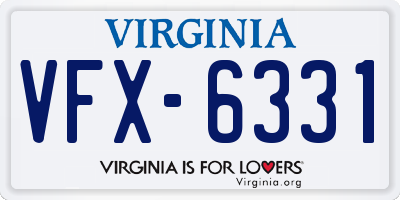 VA license plate VFX6331