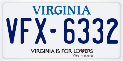 VA license plate VFX6332